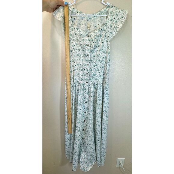 La Vie Rebecca Taylor Poppy Fields Milk Combo Embroidered Lace Cap Sleeves Dress - Picture 7 of 12